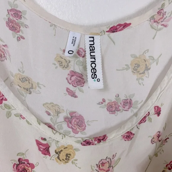 Cream Tired Floral Spring Dress - Picture 3 of 4